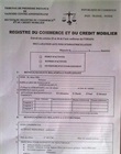 Photocopie du registre de commerce